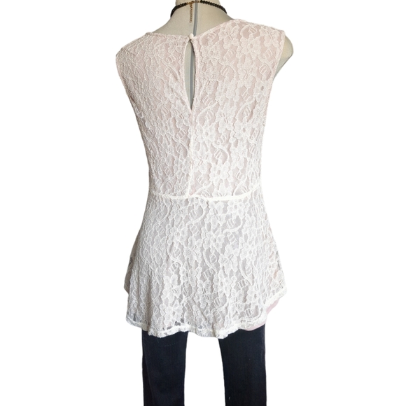 KISMET Luxury Beige Lace Sleeves Blouse Size L - Picture 13 of 15